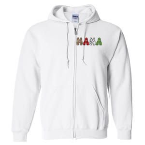 Mama Funny Christmas Holiday Family Matching Full Zip Hoodie