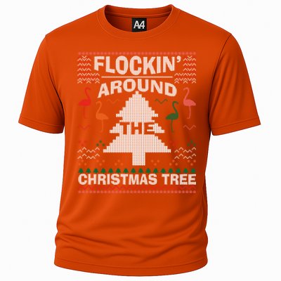 Merry Flocking Christmas Flamingo Santa Pink Ugly Sweater Cool Gift Cooling Performance Crew T-Shirt