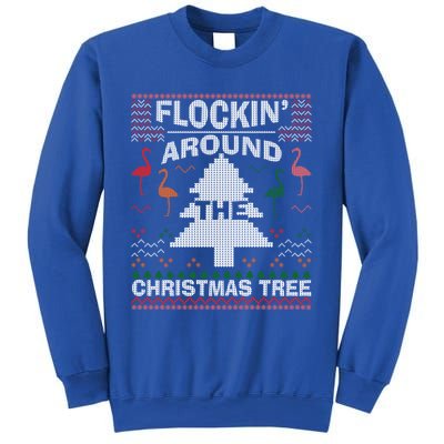 Merry Flocking Christmas Flamingo Santa Pink Ugly Sweater Cool Gift Sweatshirt