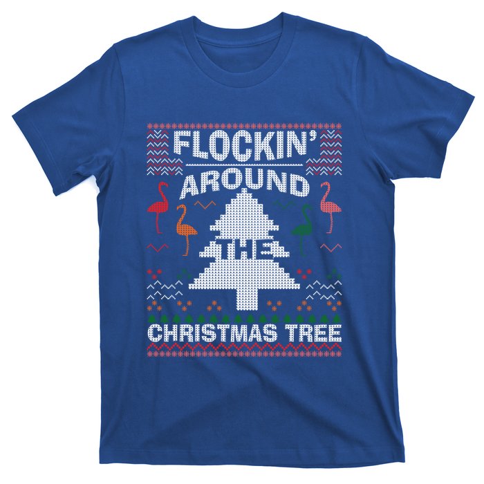 Merry Flocking Christmas Flamingo Santa Pink Ugly Sweater Cool Gift T-Shirt