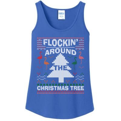 Merry Flocking Christmas Flamingo Santa Pink Ugly Sweater Cool Gift Ladies Essential Tank