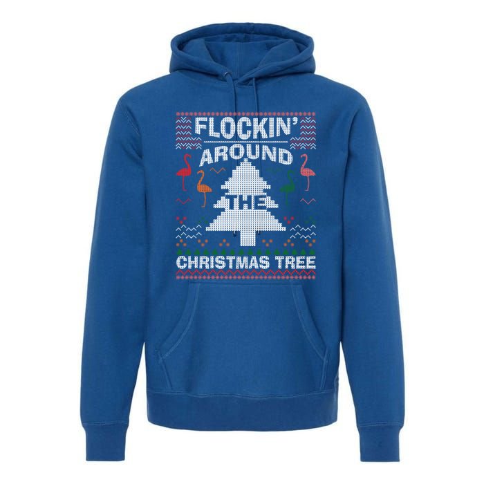 Merry Flocking Christmas Flamingo Santa Pink Ugly Sweater Cool Gift Premium Hoodie