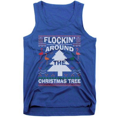 Merry Flocking Christmas Flamingo Santa Pink Ugly Sweater Cool Gift Tank Top