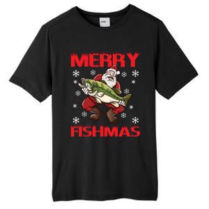 Merry Fishmas Christmas Fishing Fish Gift Tall Fusion ChromaSoft Performance T-Shirt