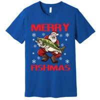 Merry Fishmas Christmas Fishing Fish Gift Premium T-Shirt