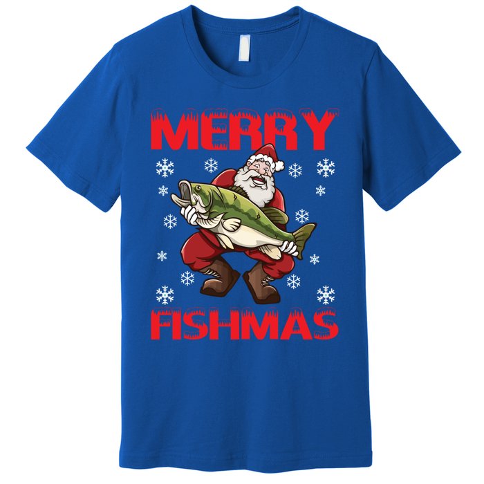 Merry Fishmas Christmas Fishing Fish Gift Premium T-Shirt