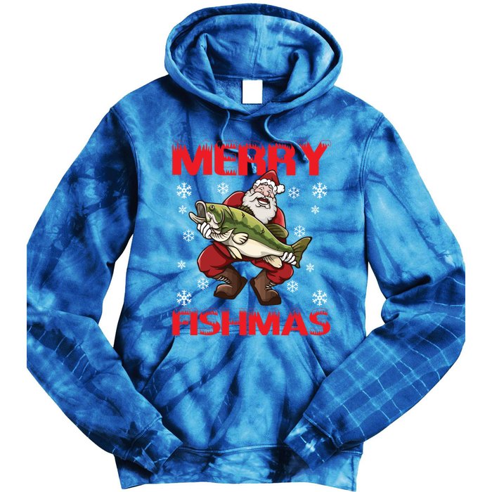 Merry Fishmas Christmas Fishing Fish Gift Tie Dye Hoodie