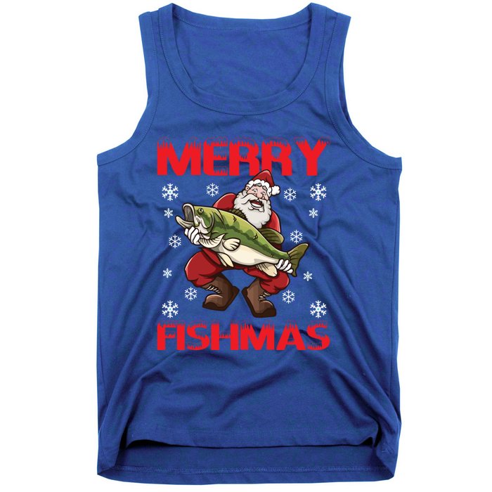 Merry Fishmas Christmas Fishing Fish Gift Tank Top