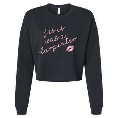 Music Festival Clothing Women Jesus Was A Carpenter Cropped Pullover Crew