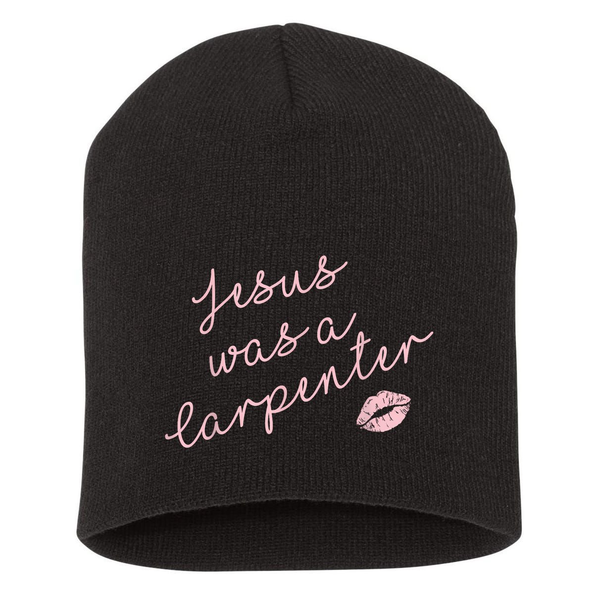 Music Festival Clothing Women Jesus Was A Carpenter Short Acrylic Beanie