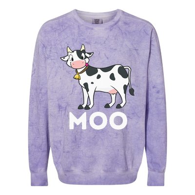 Moo Funny Cow Lover Famer Cattle Ranch Dairy Farming Colorblast Crewneck Sweatshirt