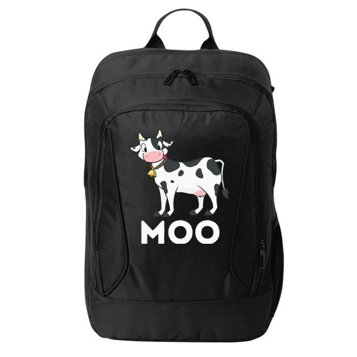 Moo Funny Cow Lover Famer Cattle Ranch Dairy Farming City Backpack