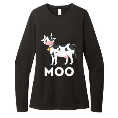 Moo Funny Cow Lover Famer Cattle Ranch Dairy Farming Womens CVC Long Sleeve Shirt