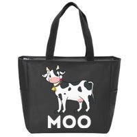 Moo Funny Cow Lover Famer Cattle Ranch Dairy Farming Zip Tote Bag