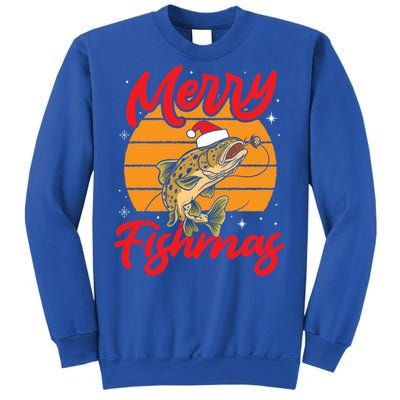 Merry Fishmas Christmas Saying Fishing Xmas Santa Fish Gift Sweatshirt