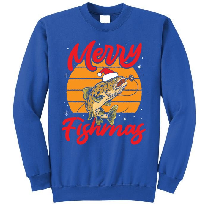 Merry Fishmas Christmas Saying Fishing Xmas Santa Fish Gift Sweatshirt