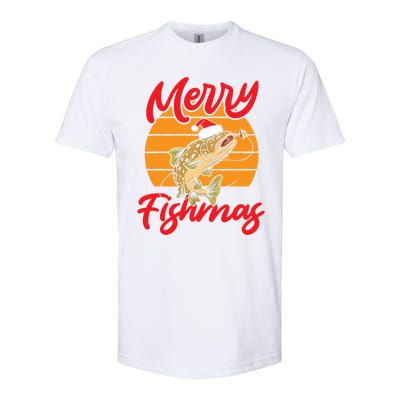 Merry Fishmas Christmas Saying Fishing Xmas Santa Fish Gift Softstyle CVC T-Shirt