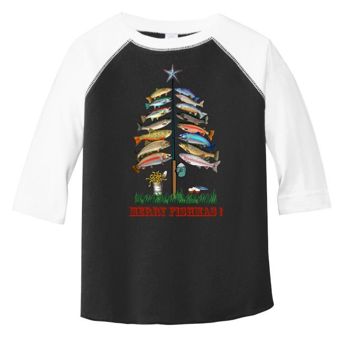Merry Fishmas Christmas Fish Tree Meaningful Gift Toddler Fine Jersey T-Shirt