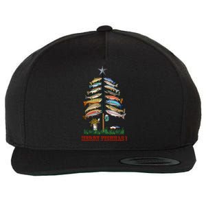 Merry Fishmas Christmas Fish Tree Meaningful Gift Wool Snapback Cap