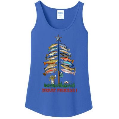 Merry Fishmas Christmas Fish Tree Meaningful Gift Ladies Essential Tank