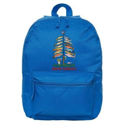Merry Fishmas Christmas Fish Tree Meaningful Gift 16 in Basic Backpack