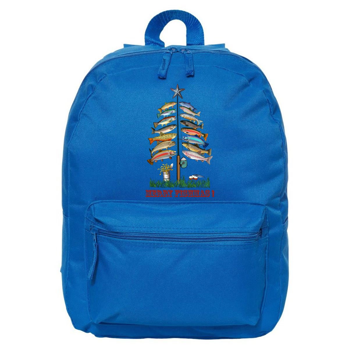 Merry Fishmas Christmas Fish Tree Meaningful Gift 16 in Basic Backpack