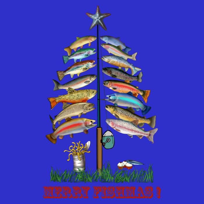 Merry Fishmas Christmas Fish Tree Meaningful Gift 16 in Basic Backpack
