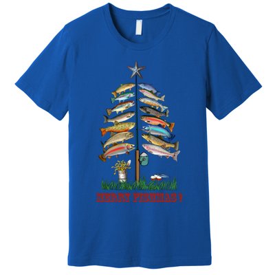 Merry Fishmas Christmas Fish Tree Meaningful Gift Premium T-Shirt