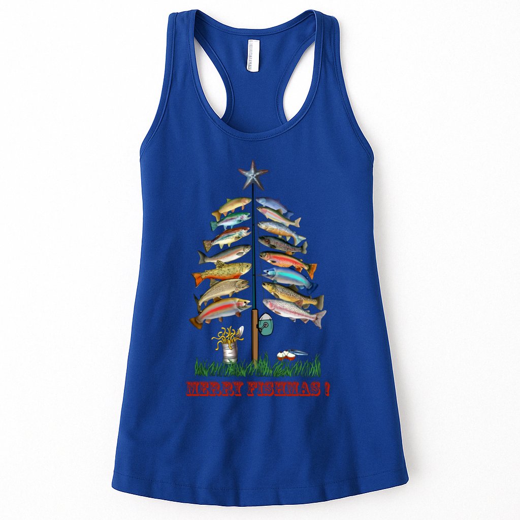 Merry Fishmas Christmas Fish Tree Meaningful Gift Womens Tank Top