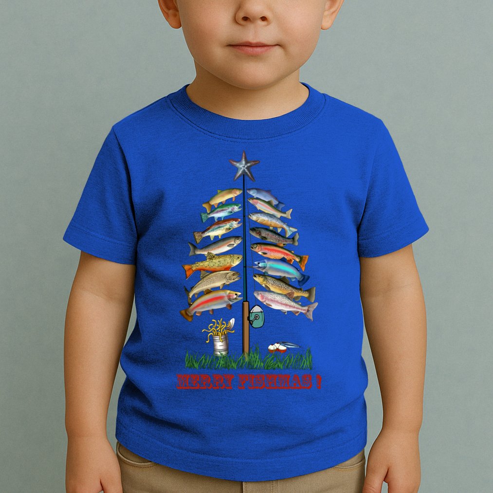 Merry Fishmas Christmas Fish Tree Meaningful Gift Toddler T-Shirt
