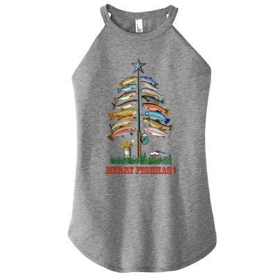 Merry Fishmas Christmas Fish Tree Meaningful Gift Women's Perfect Tri Rocker Tank