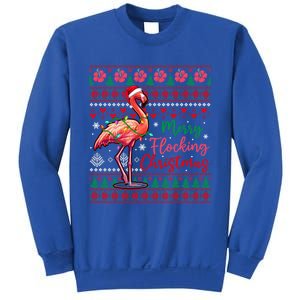 Merry Flocking Christmas Costume Hawaiian Santa Flamingo Gift Sweatshirt