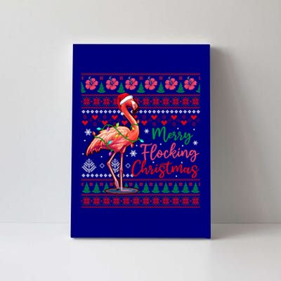 Merry Flocking Christmas Costume Hawaiian Santa Flamingo Gift Canvas