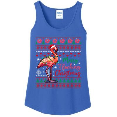 Merry Flocking Christmas Costume Hawaiian Santa Flamingo Gift Ladies Essential Tank