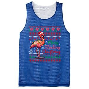 Merry Flocking Christmas Costume Hawaiian Santa Flamingo Gift Mesh Reversible Basketball Jersey Tank