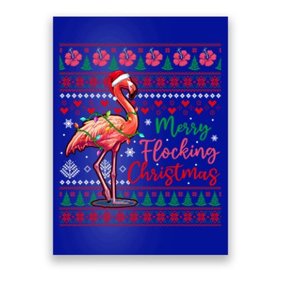 Merry Flocking Christmas Costume Hawaiian Santa Flamingo Gift Poster