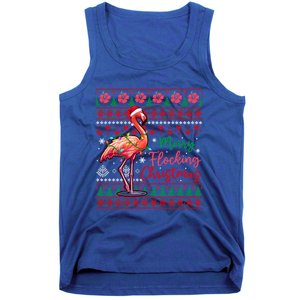 Merry Flocking Christmas Costume Hawaiian Santa Flamingo Gift Tank Top