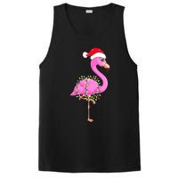 Merry Flocking Christmas Flamingo Pink Santa Hat Xmas Lights PosiCharge Competitor Tank