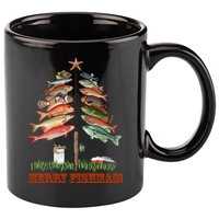 Merry Fishmas Christmas Fish Tree Gift 11oz C Handle Ceramic Mug