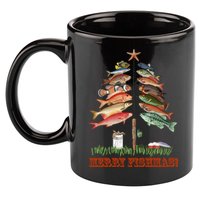 Merry Fishmas Christmas Fish Tree Gift 11oz C Handle Ceramic Mug