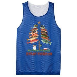 Merry Fishmas Christmas Fish Tree Gift Mesh Reversible Basketball Jersey Tank