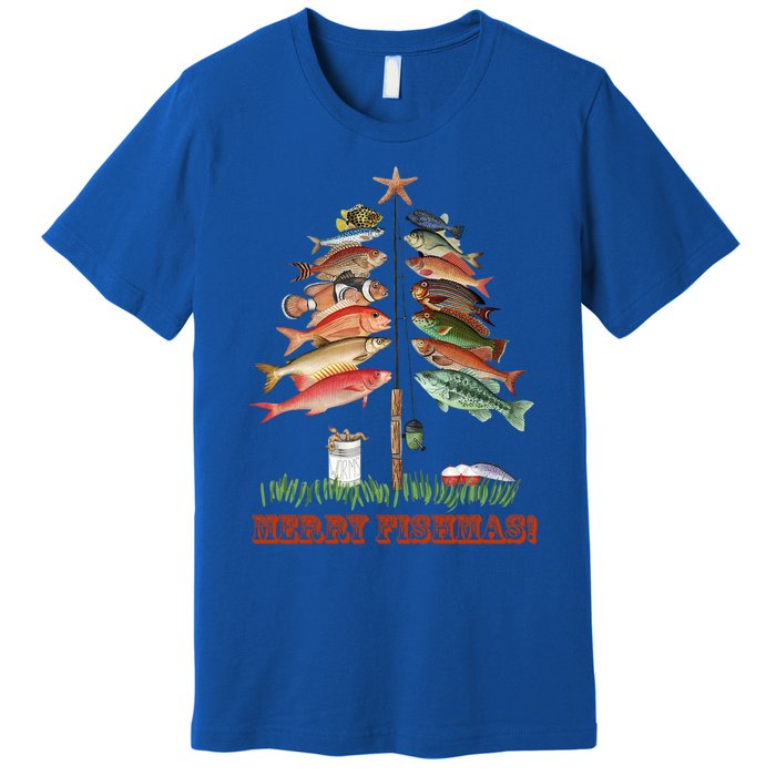 Merry Fishmas Christmas Fish Tree Gift Premium T-Shirt