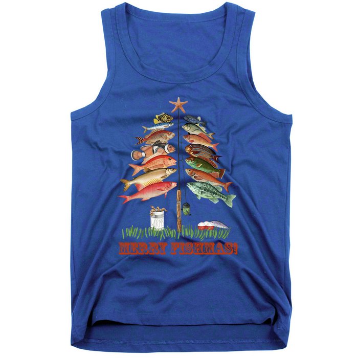 Merry Fishmas Christmas Fish Tree Gift Tank Top