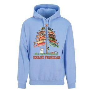 Merry Fishmas Christmas Fish Tree Gift Unisex Surf Hoodie