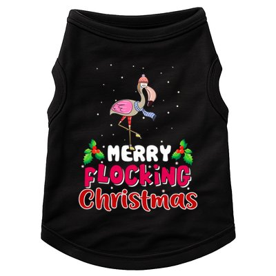 Merry Flocking Christmas Funny Gift Cute Flamingo Christmas Cool Gift Doggie Tank