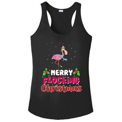 Merry Flocking Christmas Funny Gift Cute Flamingo Christmas Cool Gift Ladies PosiCharge Competitor Racerback Tank