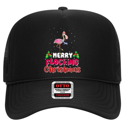 Merry Flocking Christmas Funny Gift Cute Flamingo Christmas Cool Gift Trucker Hat