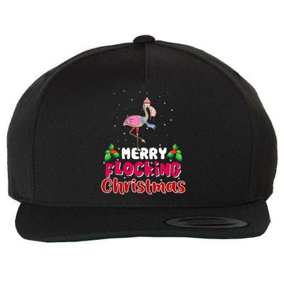 Merry Flocking Christmas Funny Gift Cute Flamingo Christmas Cool Gift Wool Snapback Cap