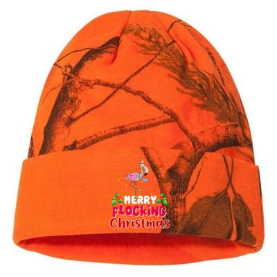 Merry Flocking Christmas Funny Gift Cute Flamingo Christmas Cool Gift Kati Licensed 12" Camo Beanie