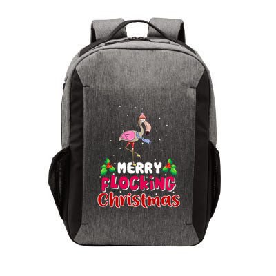 Merry Flocking Christmas Funny Gift Cute Flamingo Christmas Cool Gift Vector Backpack